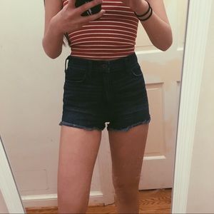 Abercrombie dark wash jean shorts